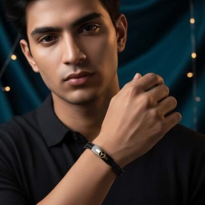 Men’s Black Leather Bracelet