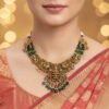 Premium Finish Lakshmi Pendant and Earrings.