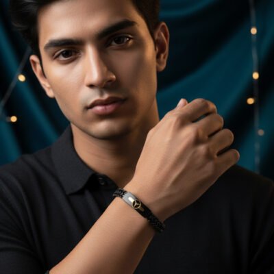 Men’s Black Leather Bracelet