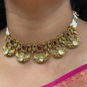 R1002 Kundan Necklace with Earrings