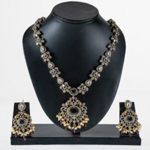 TT1009 - Royal Kundan Antique Necklace with Earrings