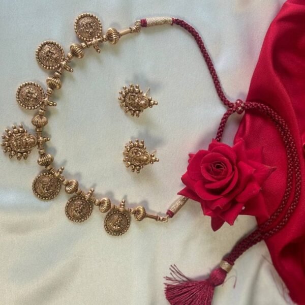 M1025 Antique-Finish Kasu mala set - Image 2
