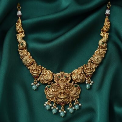 Antique Lakshmi Devi Temple necklace with Drop Earring