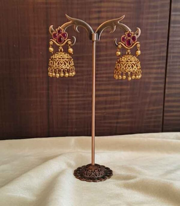 Traditional Antique Ruby Studded Jhumkas