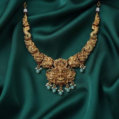 Antique Lakshmi Devi Temple necklace with Drop Earring