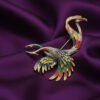 Vibrant Enamel and Crystal Phoenix/Crane Brooch