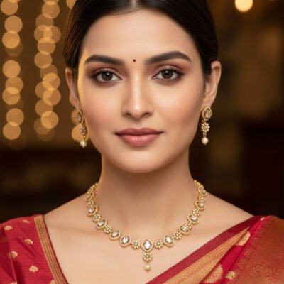 Kundan Necklace Set with Earrings