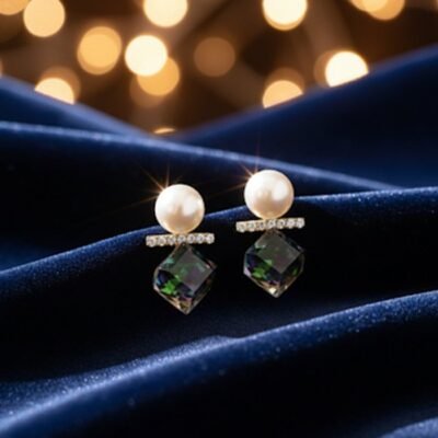Mystic Topaz, Pearl, and Diamond Accent Drop Earrings