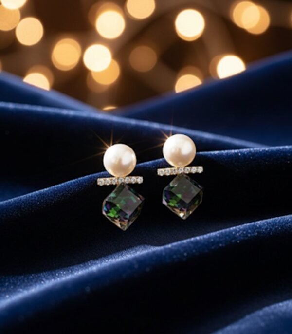 Mystic Topaz, Pearl, and Diamond Accent Drop Earrings