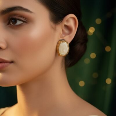 Classic Cameo Medallion Stud Earrings