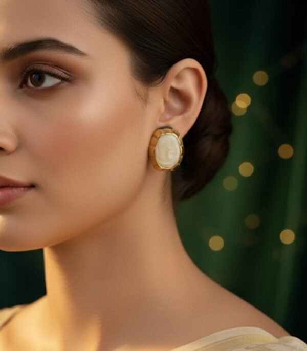 Classic Cameo Medallion Stud Earrings