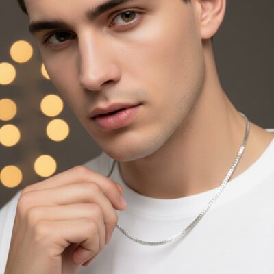 Sleek Gunmetal Oval Link Chain