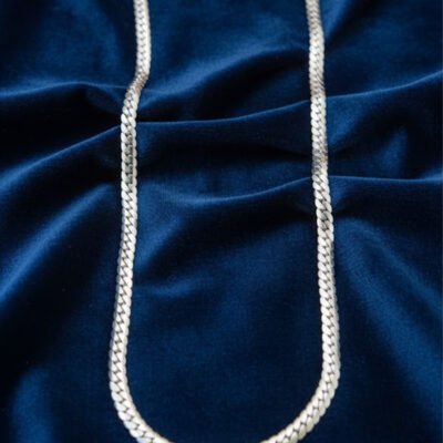 Sterling Finish Flat Weave Chain