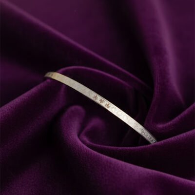 The Silver Etched Flora Bangle